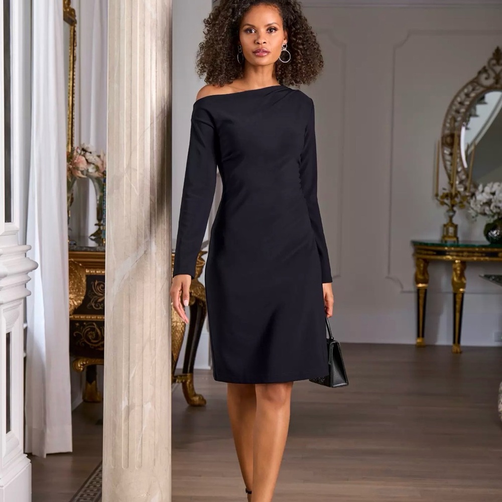 Boston Proper Black Off-Shoulder Dress
